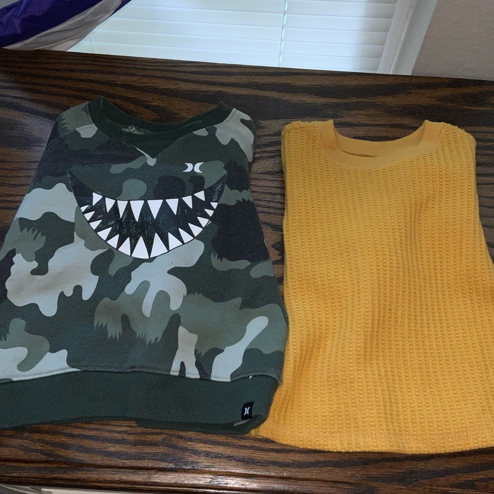 Camo and Yellow Kids Sweatshirt Set